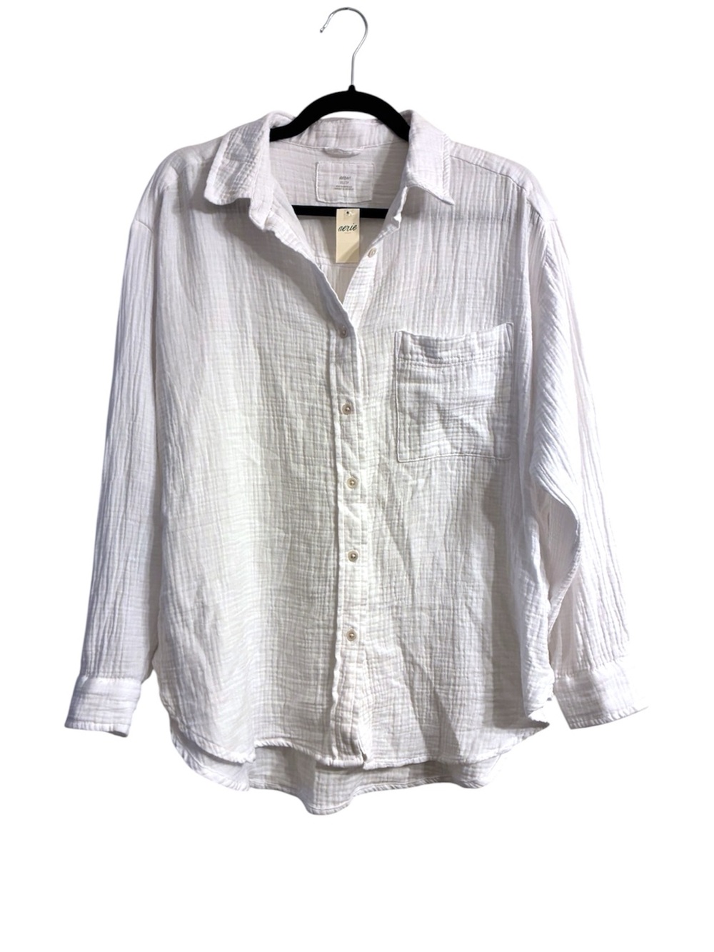 🤍 Aerie White Gauze Button Front Shirt XS NWT